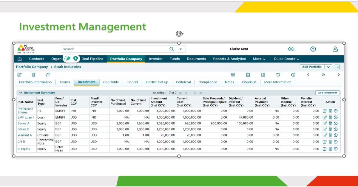 PE Front Office Investment Management